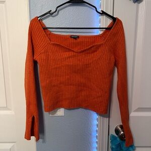 Wild Fable Vibrant Orange Ribbed Top